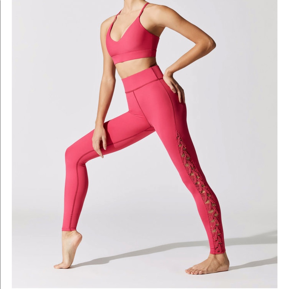 NWT Carbon38 Macrame Legging in Hibiscus